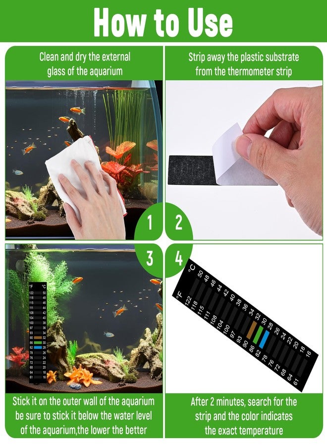 Thrymme 6 Pack Temperature Strips, Stick On Thermometer Strip 61-122°F 15-50°C, Aquarium Thermometer Strips for Aquarium - Image 3