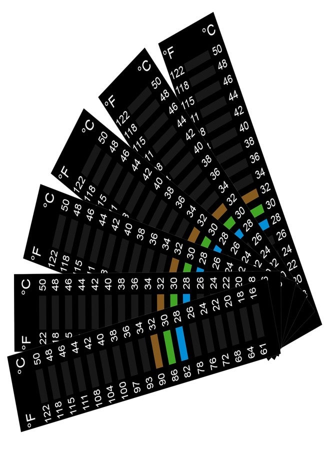 Thrymme 6 Pack Temperature Strips, Stick On Thermometer Strip 61-122°F 15-50°C, Aquarium Thermometer Strips for Aquarium - Image 1