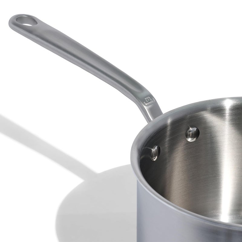 Madein Made In Cookware - 2 Quart Stainless Steel Saucepan with Lid - 5 Ply Stainless Clad Sauce Pan - Professional Cookware - Crafted in Italy - Induction Compatible - Image 2