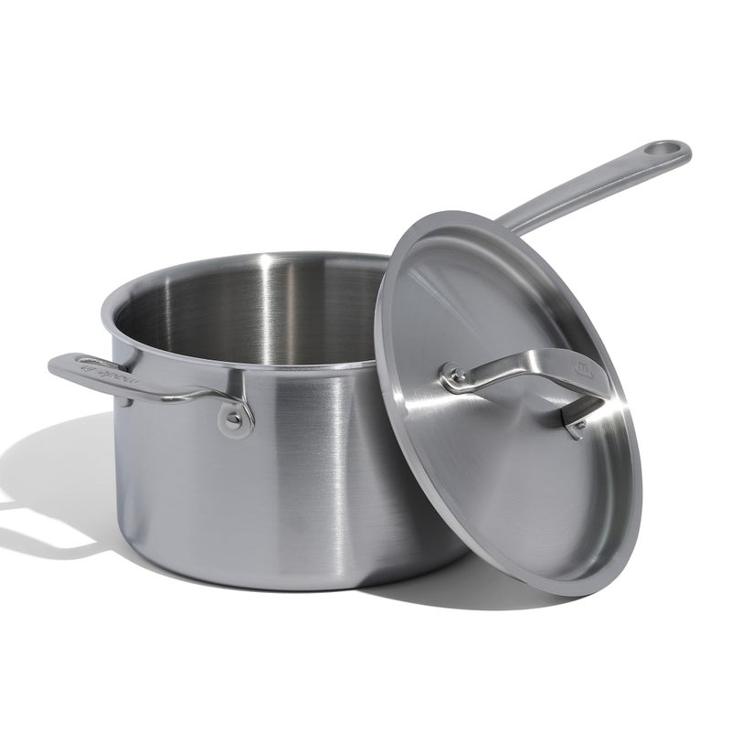 Madein Made In Cookware - 2 Quart Stainless Steel Saucepan with Lid - 5 Ply Stainless Clad Sauce Pan - Professional Cookware - Crafted in Italy - Induction Compatible - Image 1