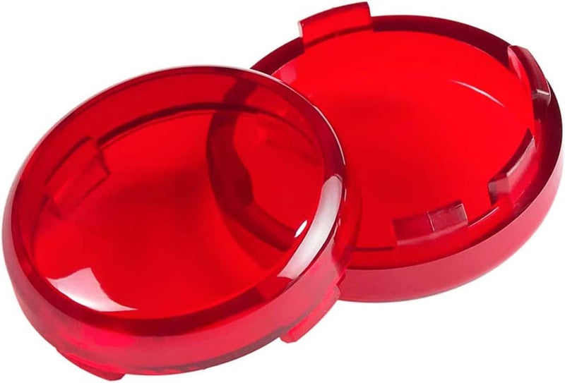 MOTLTECH Turn Signal Lights Lens Cover Compatible with Harley Dyna Fatboy Softail Road Glide, Red 2pcs - Image 1