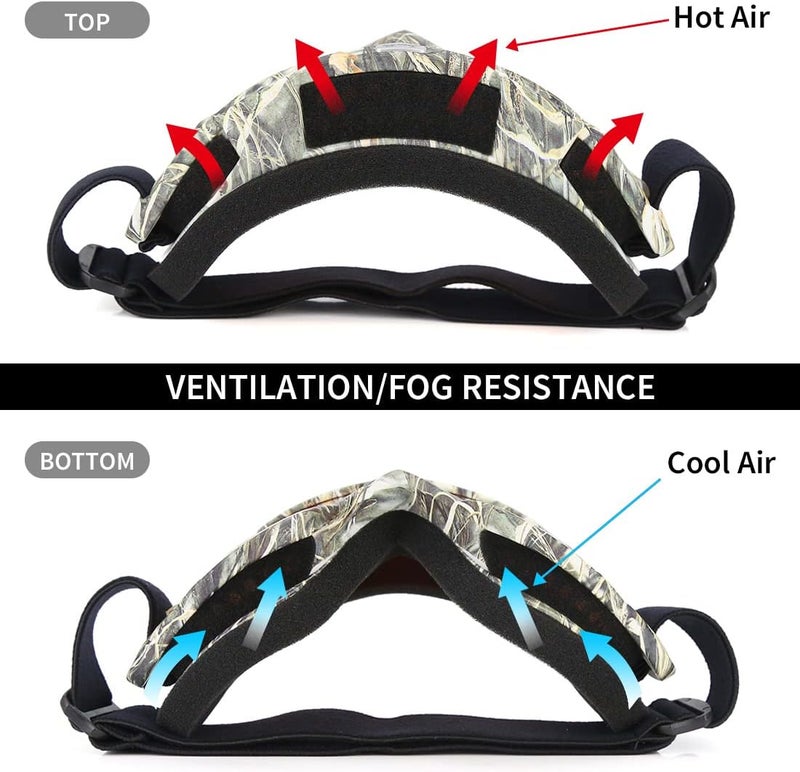 JAMIEWIN Motocross Goggles with Camo Frame and Orange Lens - Image 4