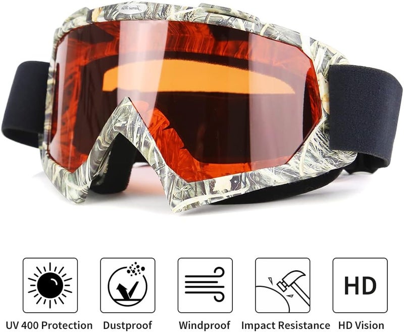 JAMIEWIN Motocross Goggles with Camo Frame and Orange Lens - Image 3