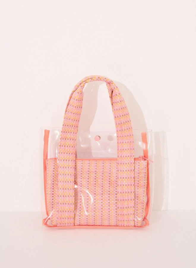 women'secret Pack of 3 pink raffia toiletry bags