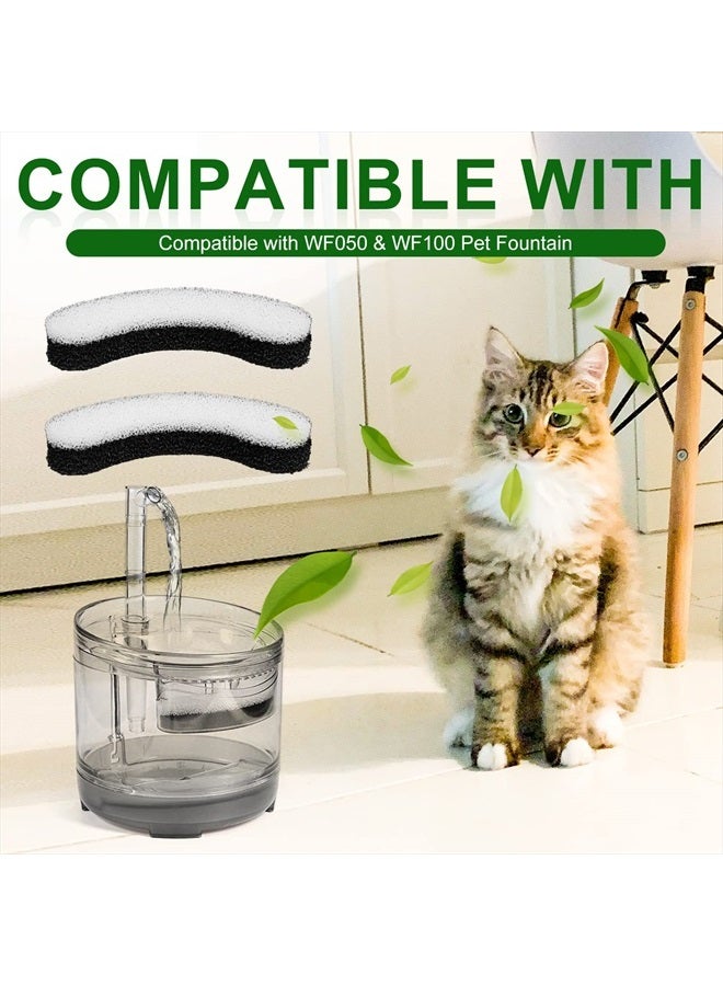 SAVITA 12 قطعة من فلاتر مياه نافورة القطط لـ NPET WF050 و WF100، إسفنجة رغوية على شكل قوس لموزع مياه الكلاب، فلتر نافورة مياه الحيوانات الأليفة الشفاف مع نظام ترشيح ثلاثي، ملحقات استبدال - Image 5