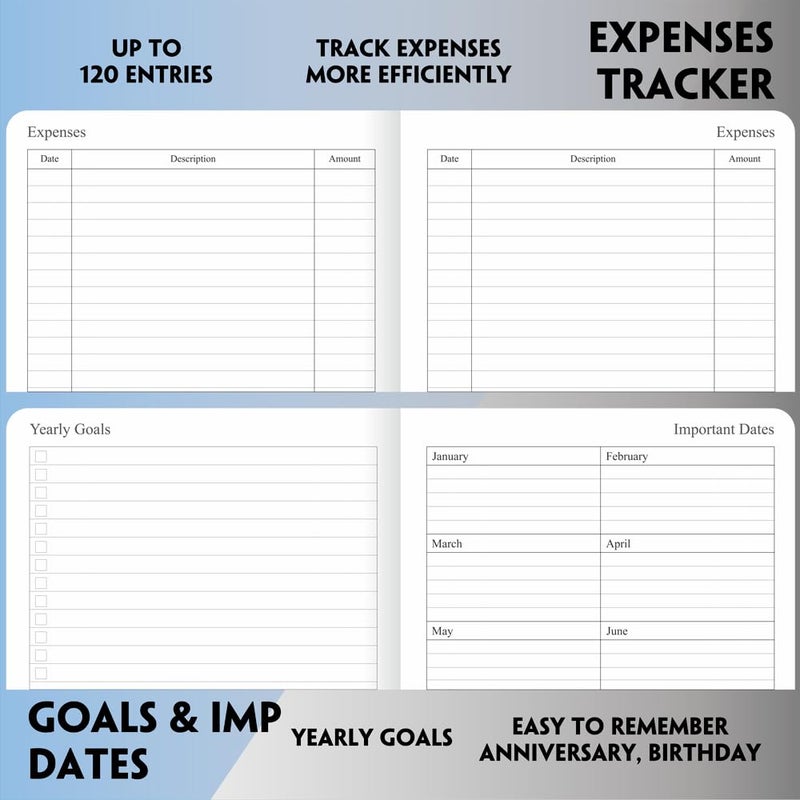 Fan&Ran 2026 Planner - Weekly and Monthly Planner, Jan 2026 - Dec 2026, Holidays, Contacts and Notes Pages, Vegan Leather Cover, Elastic Closure, 5.5â€x8.25â€, Grey - Image 5