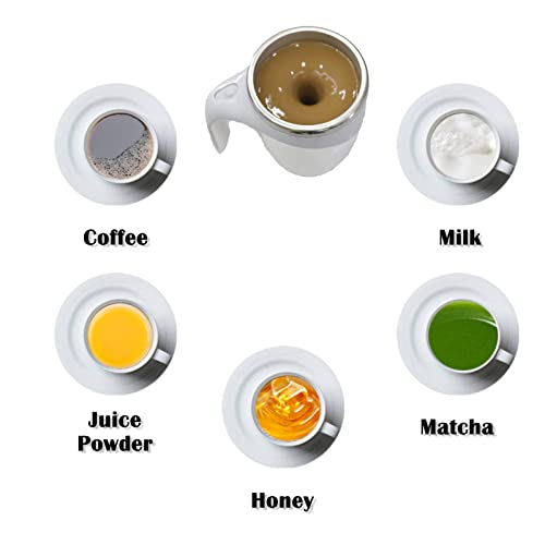 daasigwaa Self Stirring Mug - Automatic Magnetic Electric Coffee Mug, Rotating Cute Mixing Cup Tasse, To Stir Office/Kitchen/Travel/Home Coffee/Tea/Hot Chocolate/Milk-450 ml/15.2 oz(Brown) - Image 5