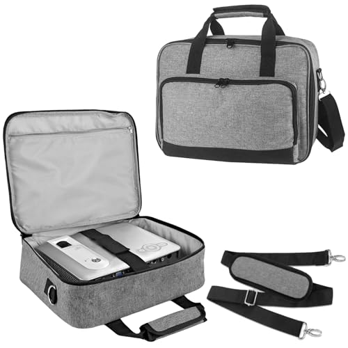 ZKOO Projector Carrying Case, Projector Bag Compatible with Most Projectors, Includes Storage Pockets & Adjustable Shoulder Straps, Travel Projector Case, 14" x 11" x 4" (Gray) - Image 1