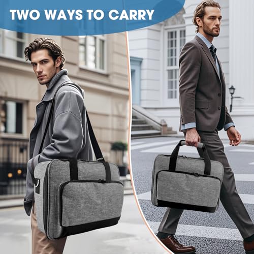 ZKOO Projector Carrying Case, Projector Bag Compatible with Most Projectors, Includes Storage Pockets & Adjustable Shoulder Straps, Travel Projector Case, 14" x 11" x 4" (Gray) - Image 4