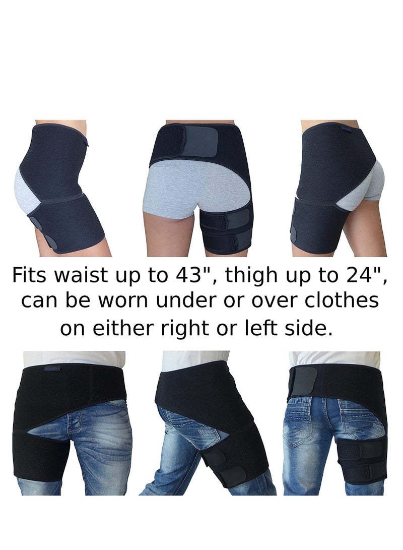 Excefore Hip Brace, Sciatica Pain Relief Brace, Thigh Supports, Thigh Hamstring Compression Support Wrap for Sciatica Pain Relief, SI Joint for Labral Tear, Arthritis, Bursitis, Sciatic Nerve pain - Image 3