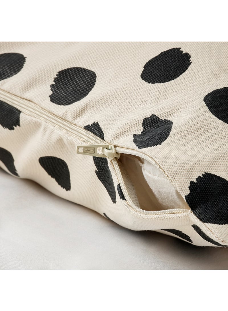 Cushion Cover Off-White/Dot Pattern Black 50X50 Cm - Image 3