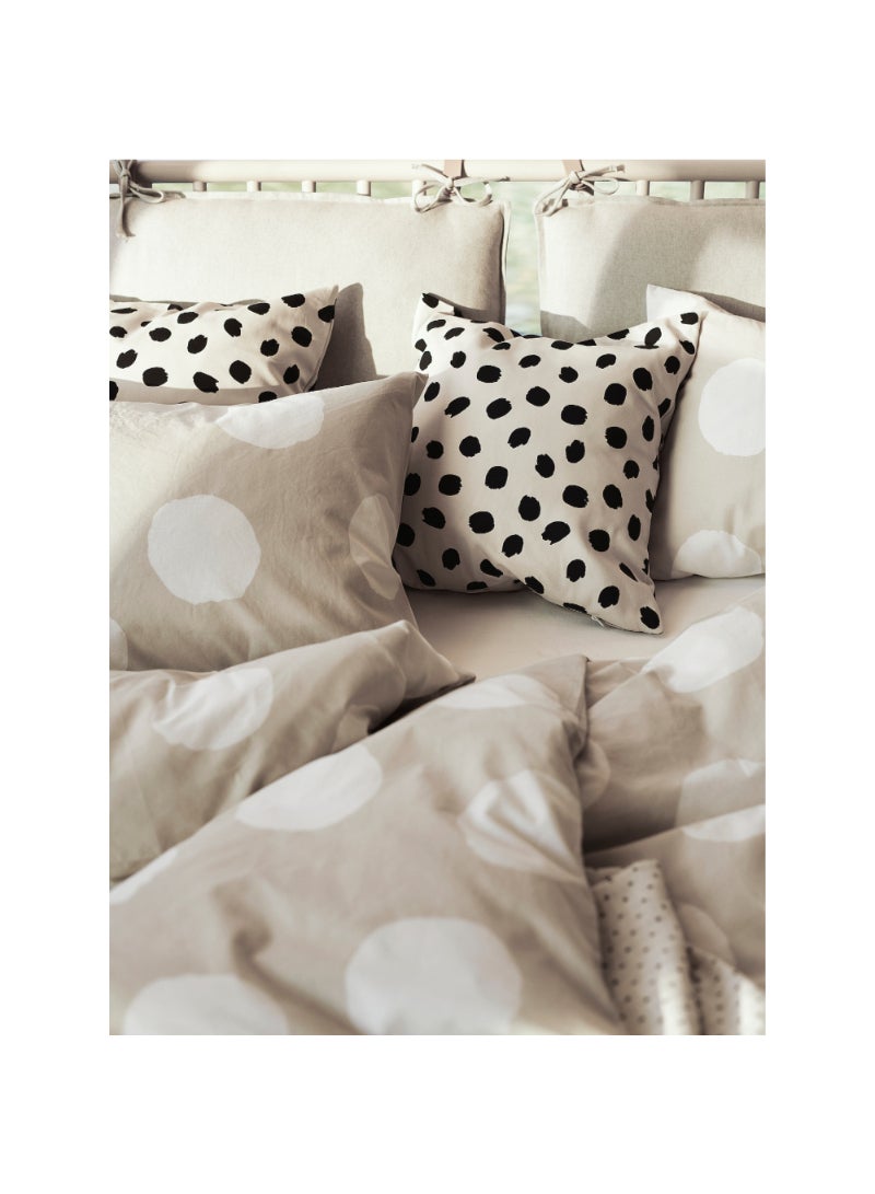 Cushion Cover Off-White/Dot Pattern Black 50X50 Cm - Image 2