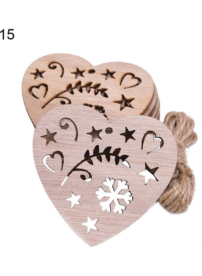 نيبمينينت مجموعة دلايات خشبية مجوفة على شكل قلب للزينة مكونة من 10 قطع