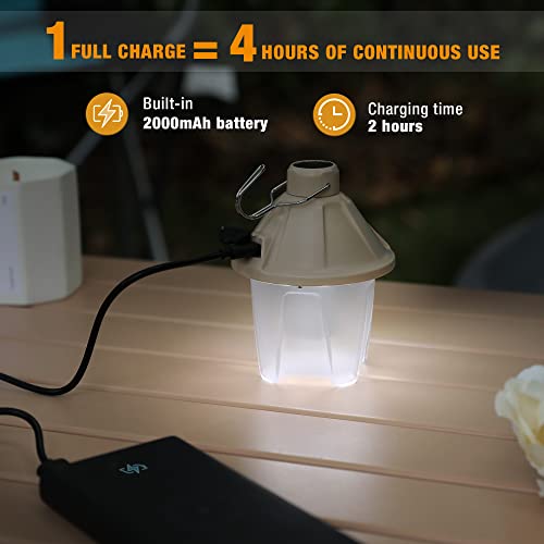 EverBrite 2 Pack Rechargeable Camping Lantern, 450LM LED Camping Light with 5 Modes, Magnetic Base & Hanging Hook, USB-C Fast Charging, Portable Tent Light for Camping, Emergency, Power Outage, Hiking - Image 5