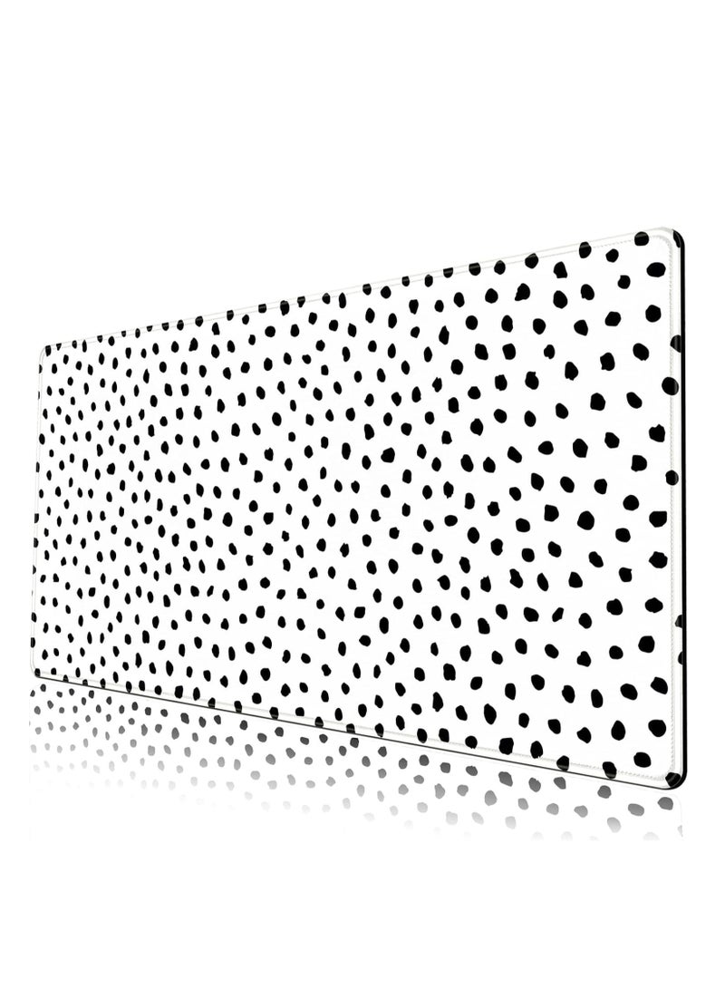 Black Polka Dot Gaming Mouse Pad (80× 30cm) for Keyboard and Mouse Desk Mat – Anti Slip Rubber Base – Stitched Edges – Waterproof – Speed Edition - Image 1