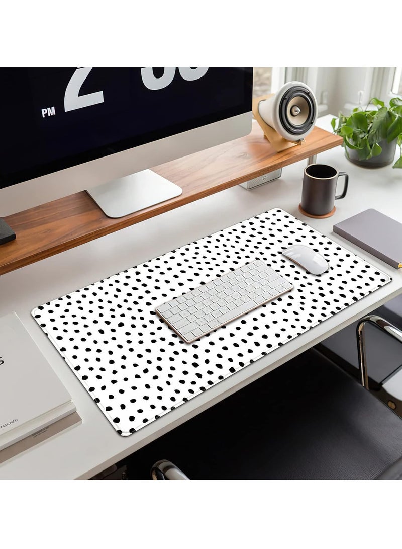 Black Polka Dot Gaming Mouse Pad (80× 30cm) for Keyboard and Mouse Desk Mat – Anti Slip Rubber Base – Stitched Edges – Waterproof – Speed Edition - Image 4