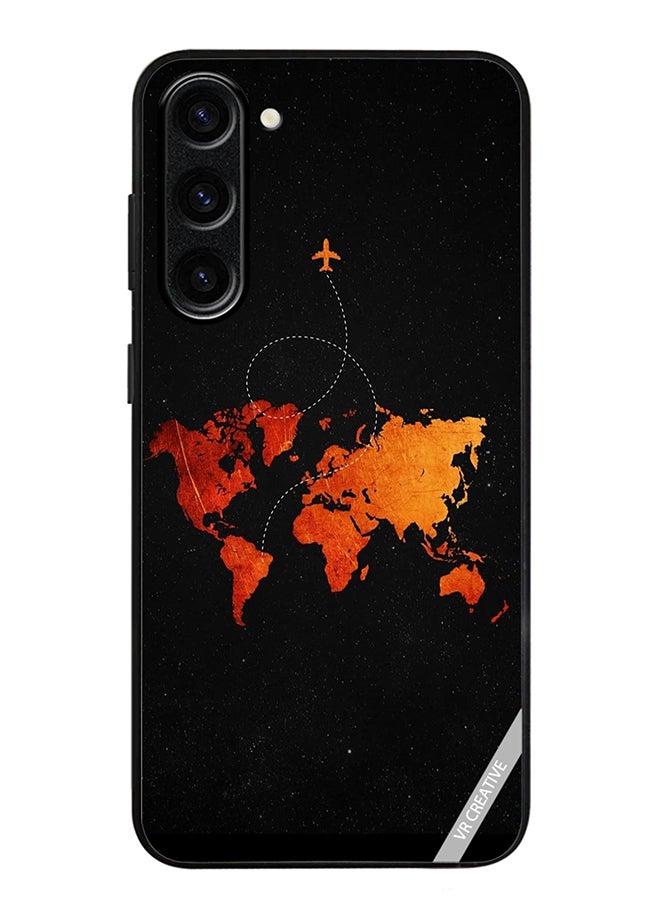 VR CREATIVE غطاء حماية لجهاز سامسونج جالاكسي S23 FE بتصميم خريطة السفر متعدد الألوان - Image 1