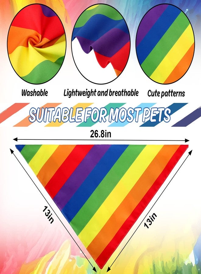 وولاين مجموعة من قطعتين من أوشحة الكلاب بألوان قوس قزح من والين، مرايل مثلثة، وشاح قابل للتعديل، وشاح قابل للغسل، مناسب للكلاب والقطط وحفلات الحيوانات الأليفة في يوم فخر المثليين. - Image 2