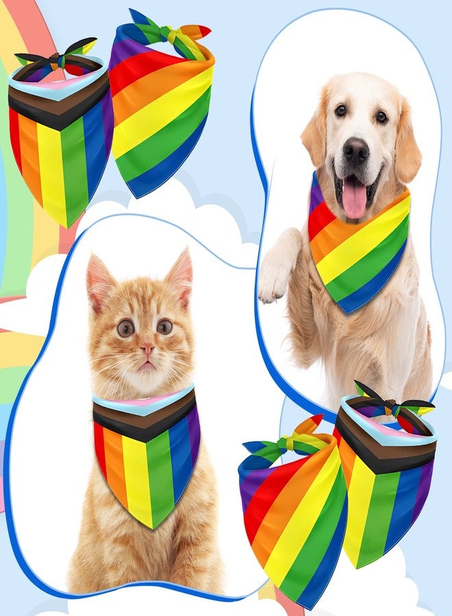 وولاين مجموعة من قطعتين من أوشحة الكلاب بألوان قوس قزح من والين، مرايل مثلثة، وشاح قابل للتعديل، وشاح قابل للغسل، مناسب للكلاب والقطط وحفلات الحيوانات الأليفة في يوم فخر المثليين. - Image 3