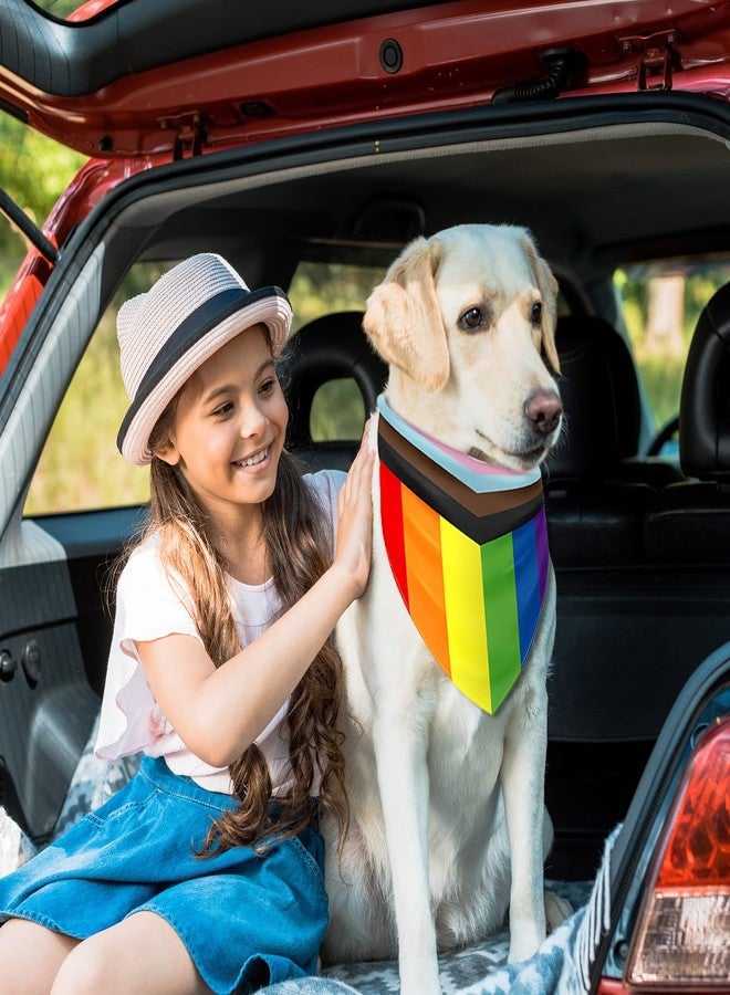 وولاين مجموعة من قطعتين من أوشحة الكلاب بألوان قوس قزح من والين، مرايل مثلثة، وشاح قابل للتعديل، وشاح قابل للغسل، مناسب للكلاب والقطط وحفلات الحيوانات الأليفة في يوم فخر المثليين. - Image 5