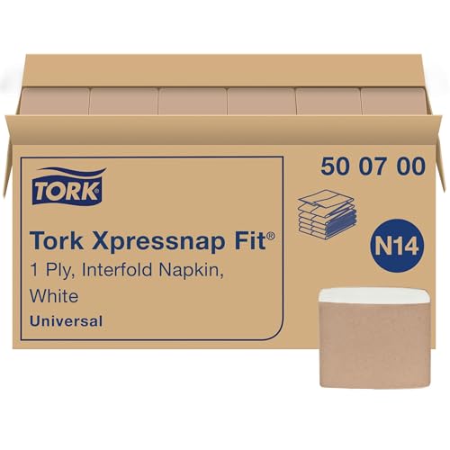 Tork Xpressnap Fit White Dispenser Napkin N14, C-Fold, 1 ply, 240 napkins, 4.252in x 3.248in each, 500700 - Image 1