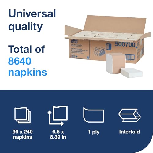 Tork Xpressnap Fit White Dispenser Napkin N14, C-Fold, 1 ply, 240 napkins, 4.252in x 3.248in each, 500700 - Image 2