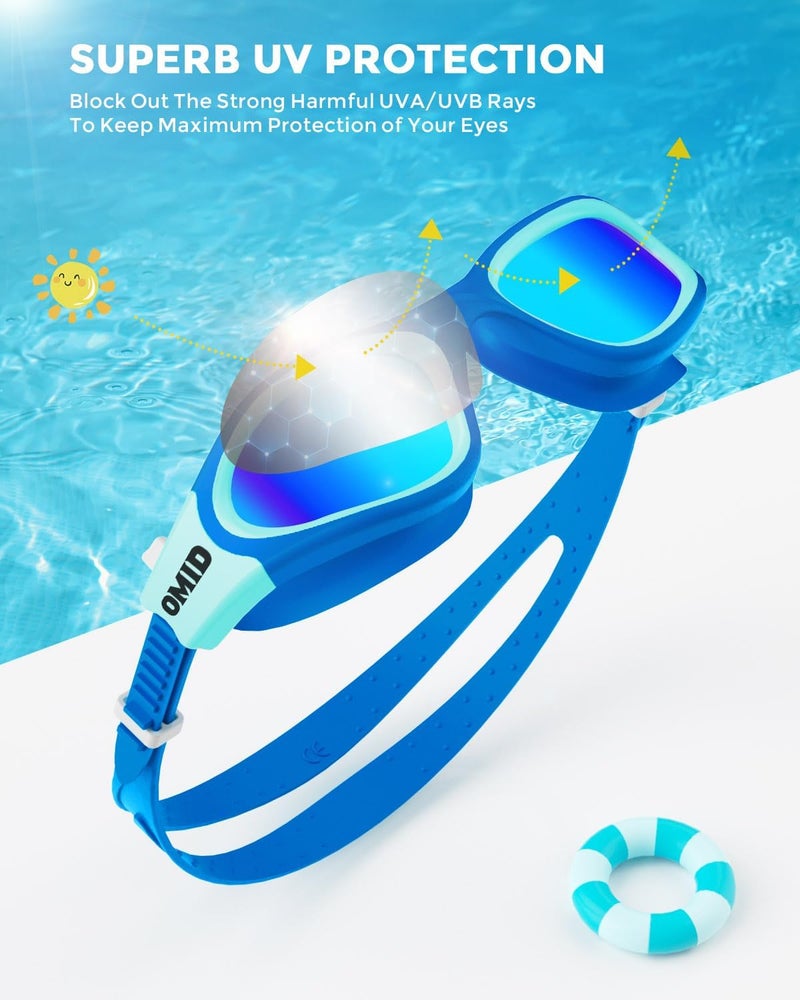 OMID Kids Swim Goggles, P2mini Polarized Swimming Goggles Comfortable for Age 6-14 - Image 4