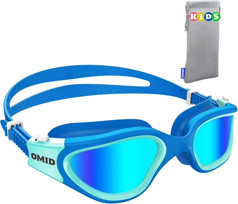OMID Kids Swim Goggles, P2mini Polarized Swimming Goggles Comfortable for Age 6-14 - Image 1