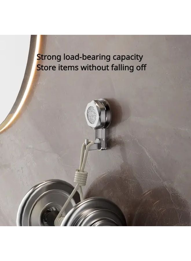 خطاف شفاط قوي رمادي لاصق بدون حفر لتعليق الحائط في الحمام والمطبخ للتخزين - Image 4