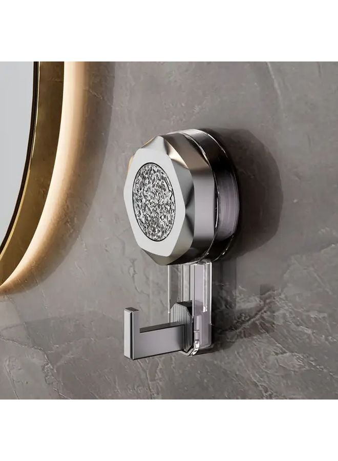 خطاف شفاط قوي رمادي لاصق بدون حفر لتعليق الحائط في الحمام والمطبخ للتخزين - Image 1