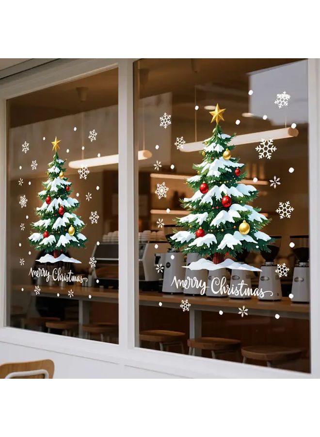 KJ 47 Model 3D Static Cling Christmas Tree Window Sticker Reusable PVC Tiger Pattern Home Festive Decoration - Image 1