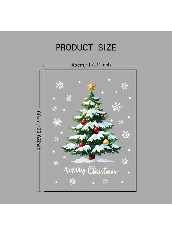KJ 47 Model 3D Static Cling Christmas Tree Window Sticker Reusable PVC Tiger Pattern Home Festive Decoration - Image 3
