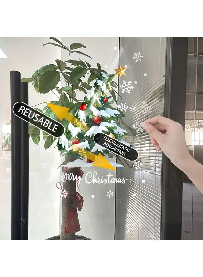 KJ 47 Model 3D Static Cling Christmas Tree Window Sticker Reusable PVC Tiger Pattern Home Festive Decoration - Image 2