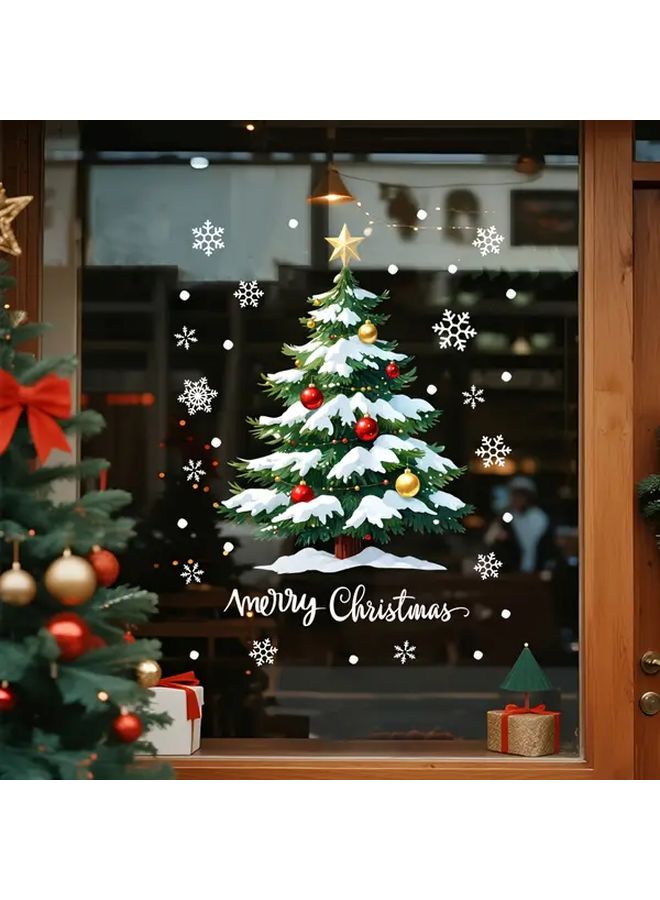 KJ 47 Model 3D Static Cling Christmas Tree Window Sticker Reusable PVC Tiger Pattern Home Festive Decoration - Image 5