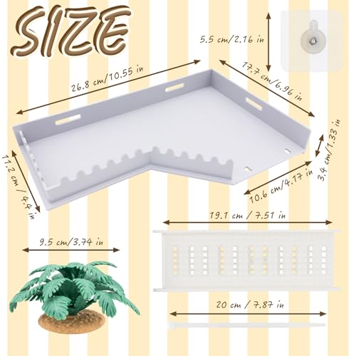 Niuohoy Hermit Crab LShaped Platform with Ladder Hermit Crab Climbing Toys Habitat Tank Accessories Reptile Hamster Activity Platform - Image 3