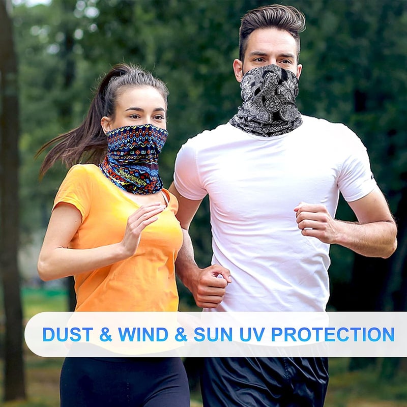 AZORINA 6 Pack Neck Gaiter Elastic Balaclavas Face Mask Versatile Bandana for Men Women - Image 2