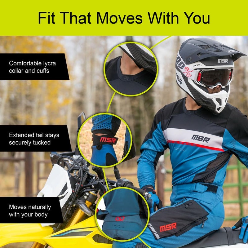 MSR Legend Dirt Bike Motocross MTB Offroad Jersey XXXX-Large Steel Blue - Image 4