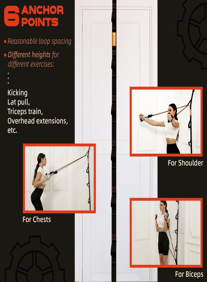 POWLIF Resistance Band Door Anchor with Ratchet Tightener - 6 Anchor Points (Fits 6-7.7ft Doors), Portable Home Workout Set - Image 3