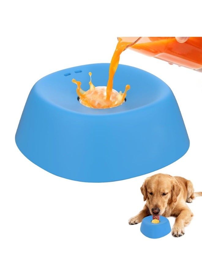 عام **وعاء طعام كروي غير قابل للانزلاق للكلاب - مغذي بطيء لمرق العظام والزبادي، وعاء سيليكون للحيوانات الأليفة مضاد للاختناق للطعام السائل وشبه الصلب** - Image 1