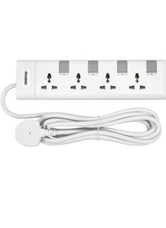 ELTRAZONE "3-Way Extension Socket 13A – Child Safe with Extra Long Cord and Over Current Protection | Perfect for All Electronic Devices, White"  - Image 1
