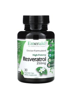 Emerald Laboratories Emerald Laboratories, Resveratrol, 250 mg, 30 Vegetable Caps  - Image 1