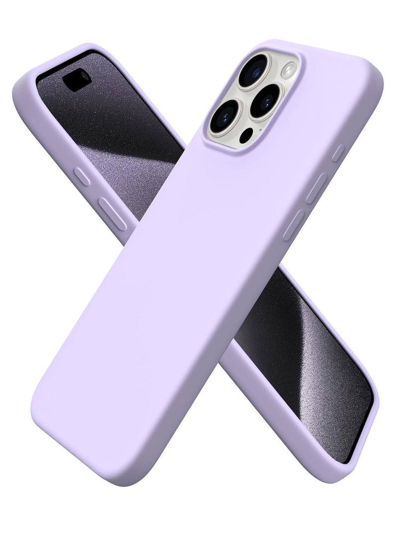 YoYoTech iPhone 15 Pro Max Case,Magnetic Liquid Silicone Compatible with MagSAFE Charging Strong Grade Drop Tested,Soft,Shockproof Protective Fiber Lining,Full Protection Cover-Purple 
