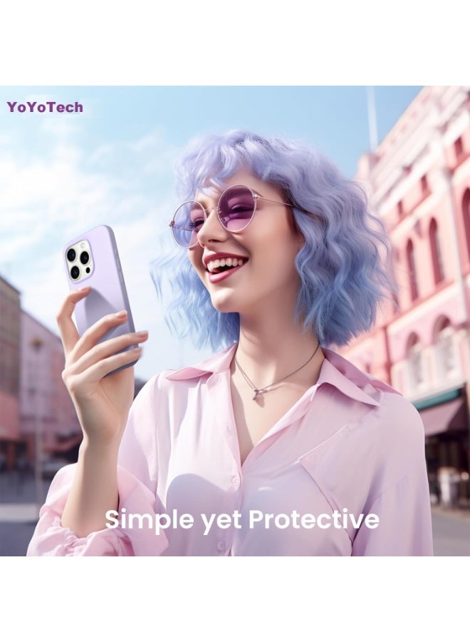 YoYoTech iPhone 15 Pro Max Case,Magnetic Liquid Silicone Compatible with MagSAFE Charging Strong Grade Drop Tested,Soft,Shockproof Protective Fiber Lining,Full Protection Cover-Purple - Image 2