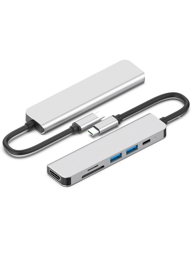 Seven-in-one Docking Station Multi-function Hub Card Reader Type-c Network Port Usb Multi-port Docking Station-Number Of Interfaces:6in1（USB*2）  - Image 5