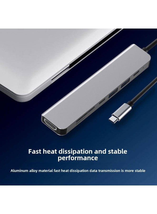 Seven-in-one Docking Station Multi-function Hub Card Reader Type-c Network Port Usb Multi-port Docking Station-Number Of Interfaces:6in1（USB*2）  - Image 4