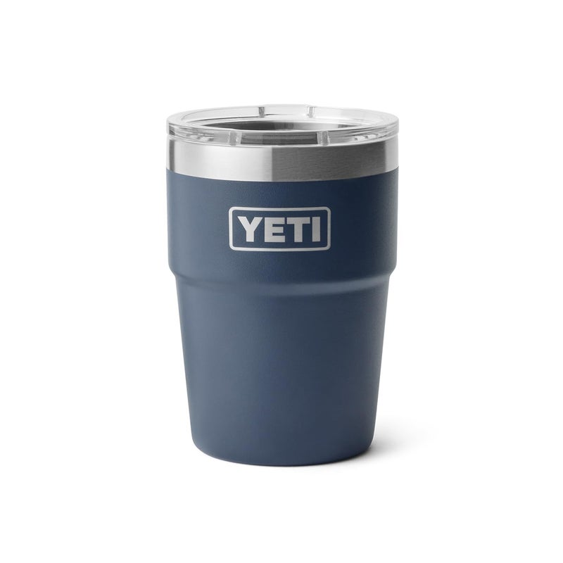 YETI كوب ييتي رامبلر سعة 16 أونصة قابل للتكديس، معزول بالفراغ، من الفولاذ المقاوم للصدأ مع غطاء مغناطيسي، أزرق غامق - Image 3