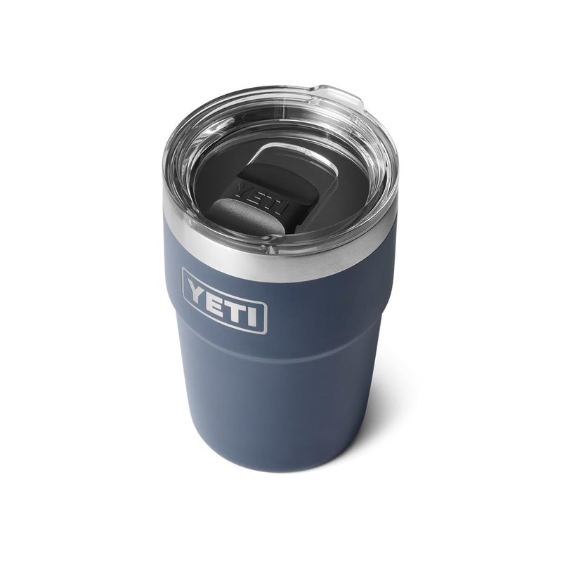YETI كوب ييتي رامبلر سعة 16 أونصة قابل للتكديس، معزول بالفراغ، من الفولاذ المقاوم للصدأ مع غطاء مغناطيسي، أزرق غامق - Image 1