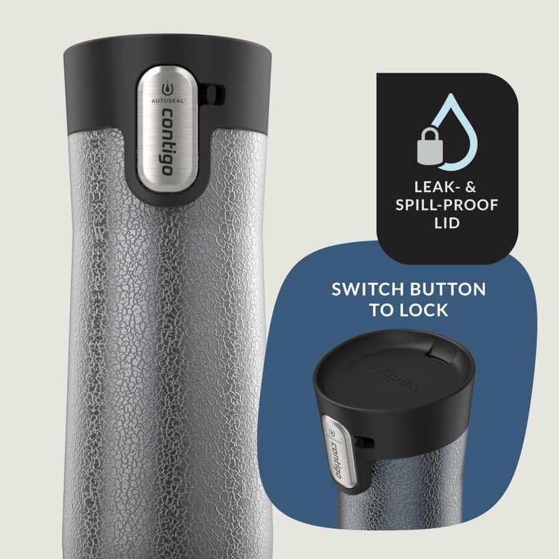 كونتيجو Contigo Autoseal West Loop Loop Vacuum-Studited Stains Fether Mug with Easy-Clean Lid 20 Oz 2-Pack - Image 3