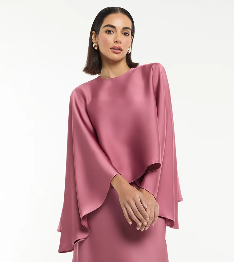 BCBG DRAPED SATIN BOLERO