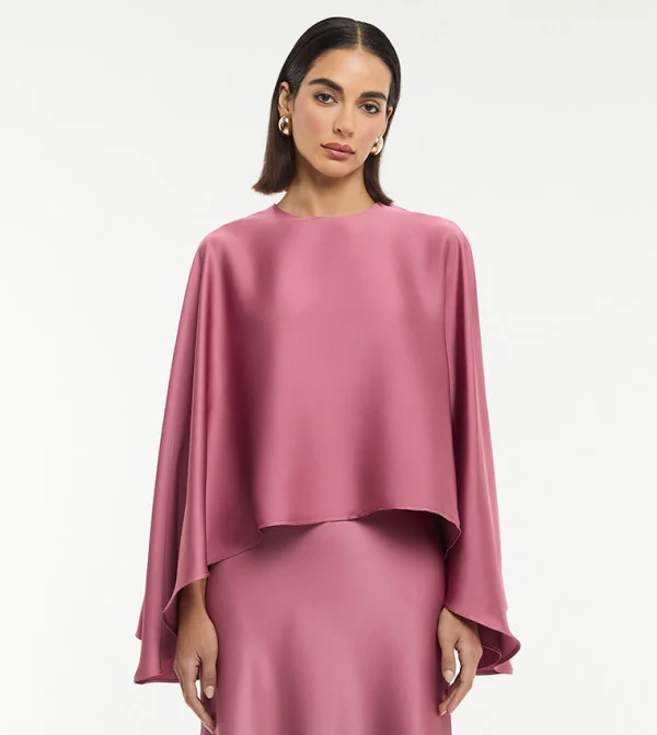 BCBG DRAPED SATIN BOLERO